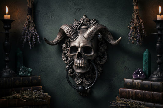 Punk Demon Goat Skull Door Hanging Decoration Piece Sorceress Sanctuary
