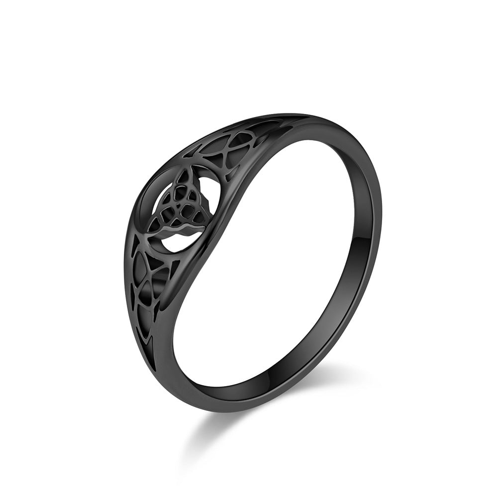 Viking Triangle Knot Hollow Titanium Steel Ring