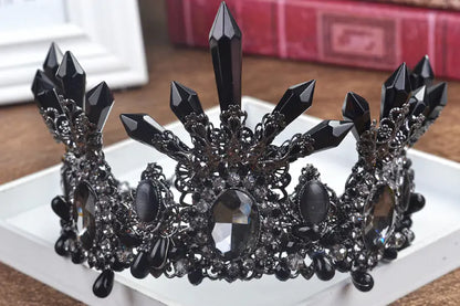 Baroque Crystal Pillar Bridal Crown