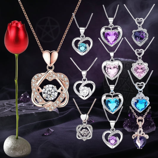 Heart Shaped Crystal Pendant Sorceress Sanctuary