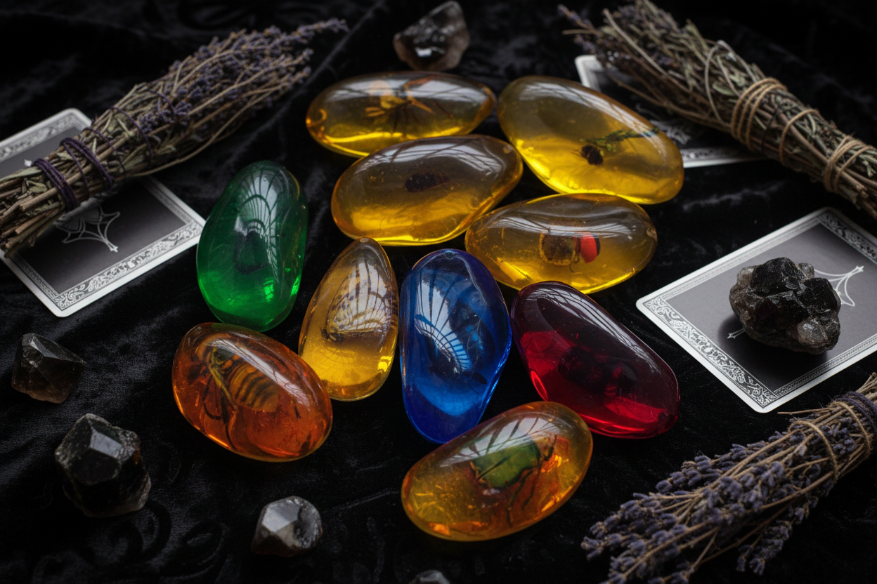 Glow Amber Insect Pendant