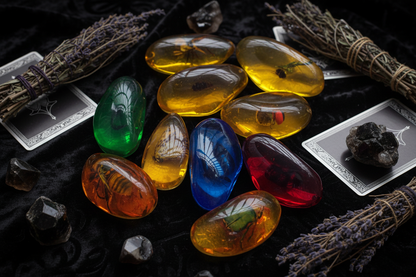 Glow Amber Insect Pendant