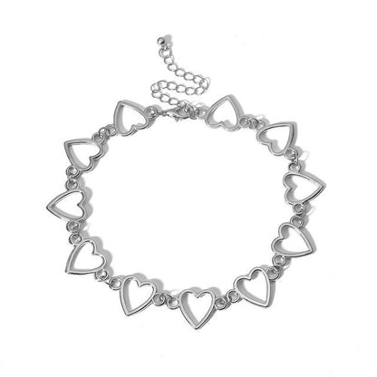 Gothic Metal Hollow Heart Necklace for Women