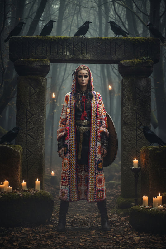 Handmade Crochet Hooded Sweater Coat for Women Sorceress Sanctuary