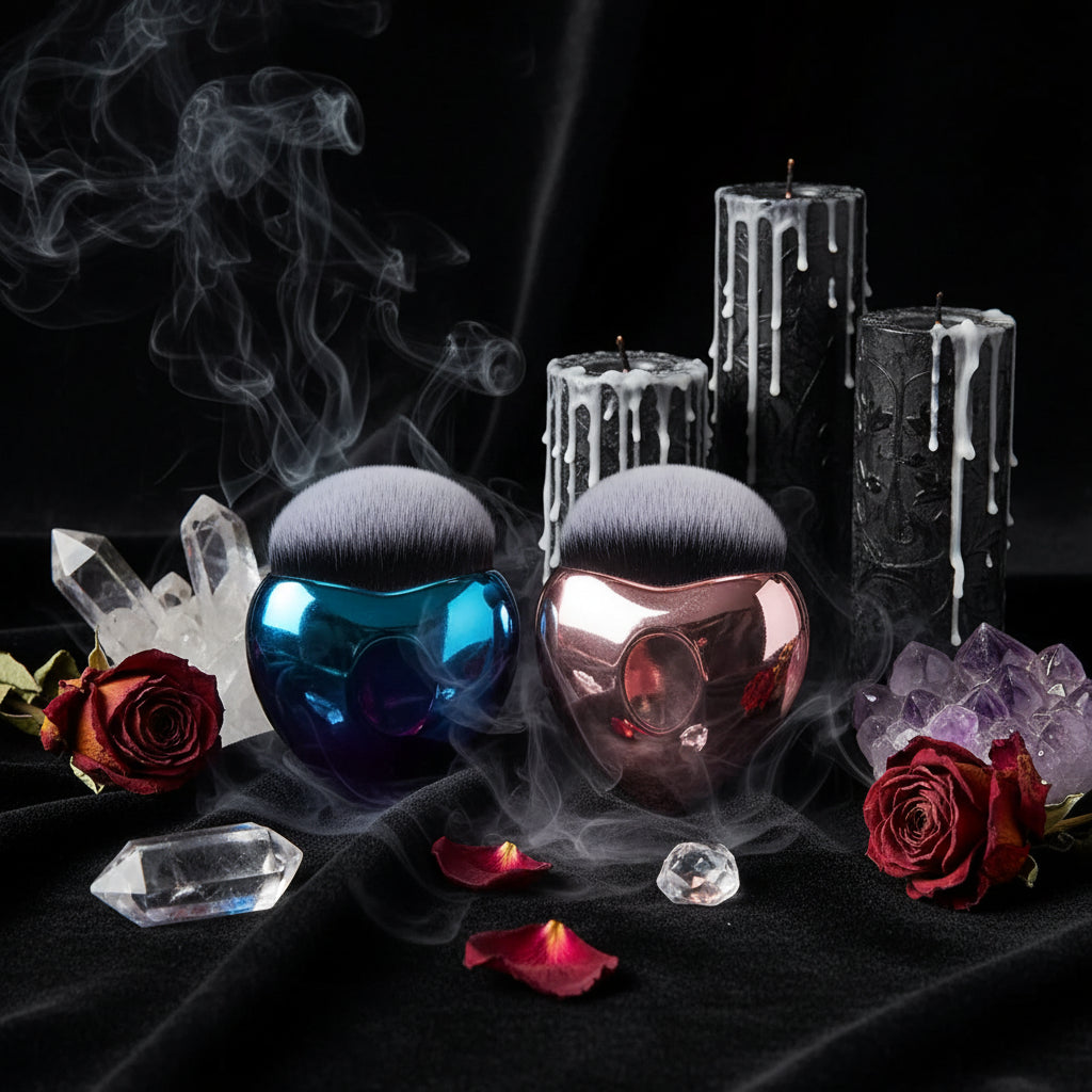 Heart-Shaped Makeup Brushes, Foundation and Blush Brush Sorceress Sanctuary