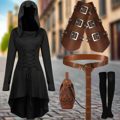 Complete 5 Pcs Hooded Robe