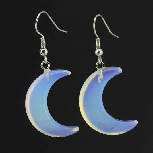 Natural Stone Meniscus Earrings