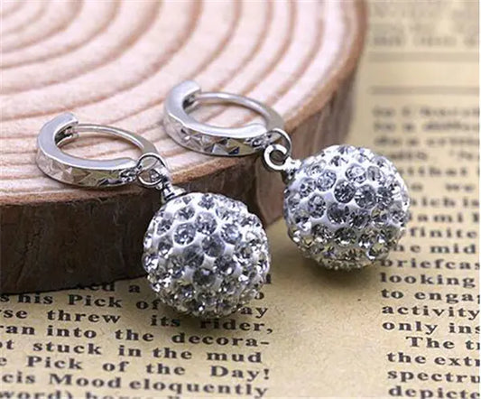 Crystal Ball Pendant Earrings