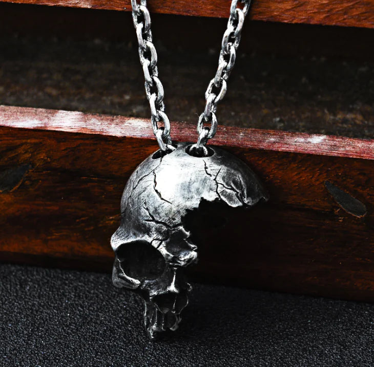Half Face Skull Necklace