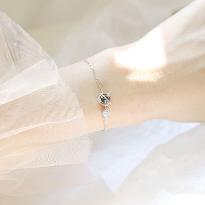 S925 Silver Cosmic Starry Sky Planet Bracelet for Women