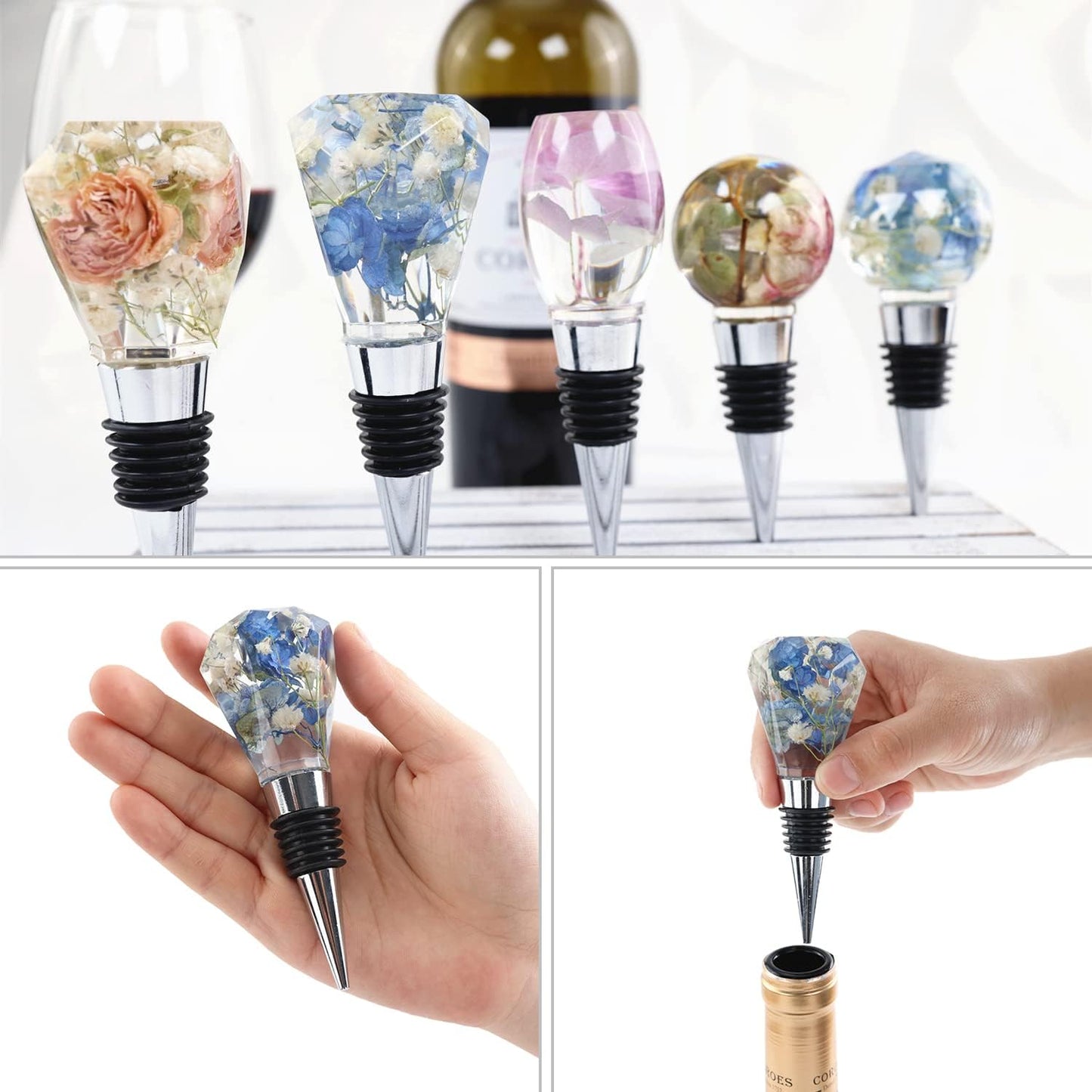 DIY Crystal Resin Wine Stopper Silicone Mould