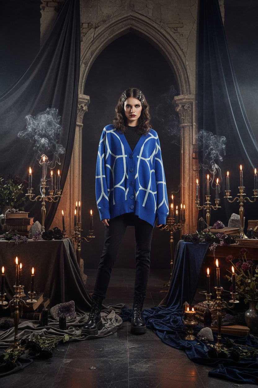 Women's Jacquard Knitted Cardigan Sweater Jacket Sorceress Sanctuary
