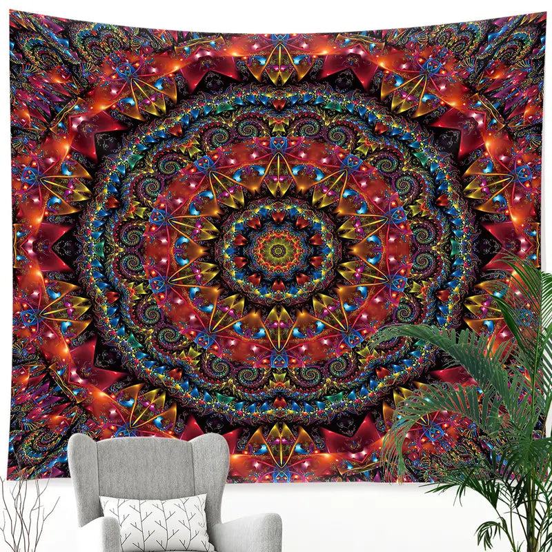 Flower Printed Tapestry Wall Hanging for Home Decor