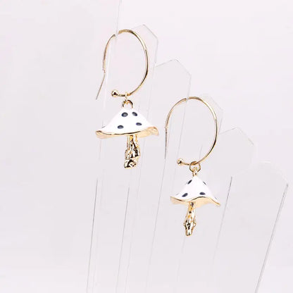 Oil Drip Mushroom Earrings