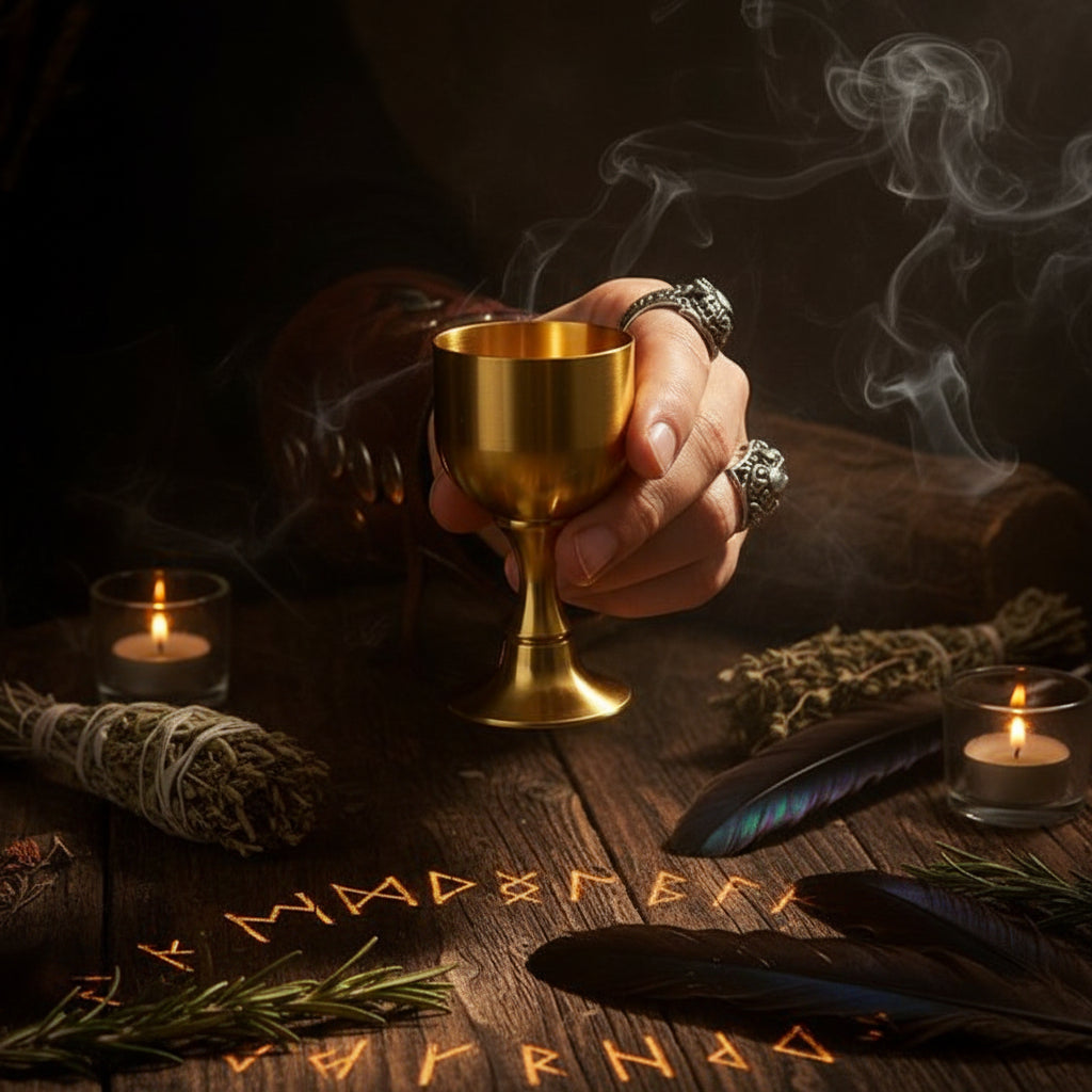 Brass Chalice Cup for Cocktails and Beverages Sorceress Sanctuary