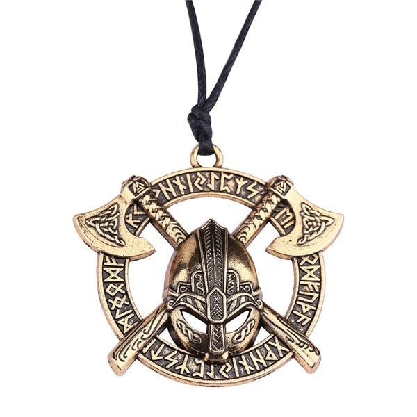 Viking Goat Pendant Necklace with Thor's Hammer Design