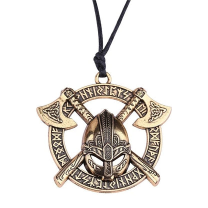 Viking Goat Pendant Necklace with Thor's Hammer Design