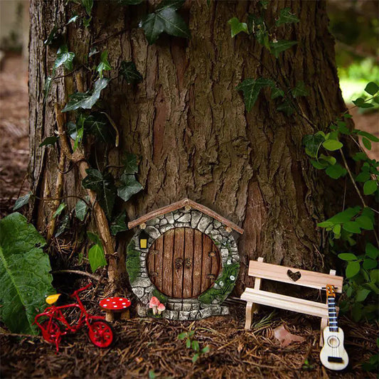 Miniature Fairy Gnome Door Figurines for Garden Decor Sorceress Sanctuary