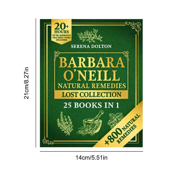 Book cover of 'Barbara O'Neill Natural Remedies Lost Collection' with green and yellow design.