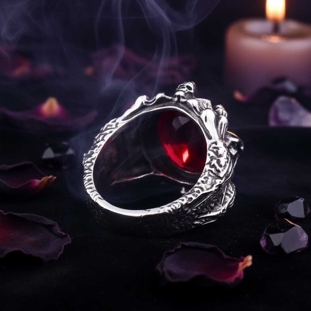 Retro Gothic Star and Skull Ring Jewelry Design Sorceress Sanctuary