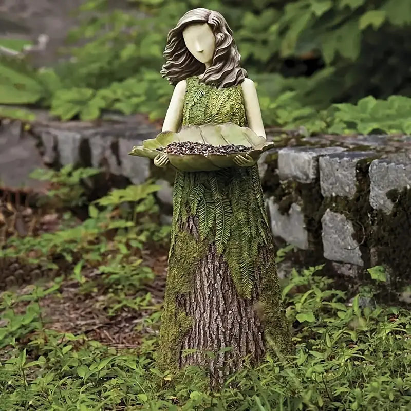 Fairy Statue Bird Feeder for Outdoor Home Decor Sorceress Sanctuary