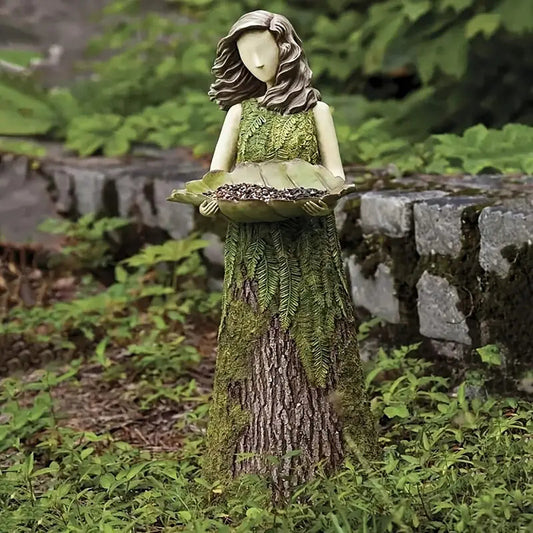 Fairy Statue Bird Feeder for Outdoor Home Decor Sorceress Sanctuary