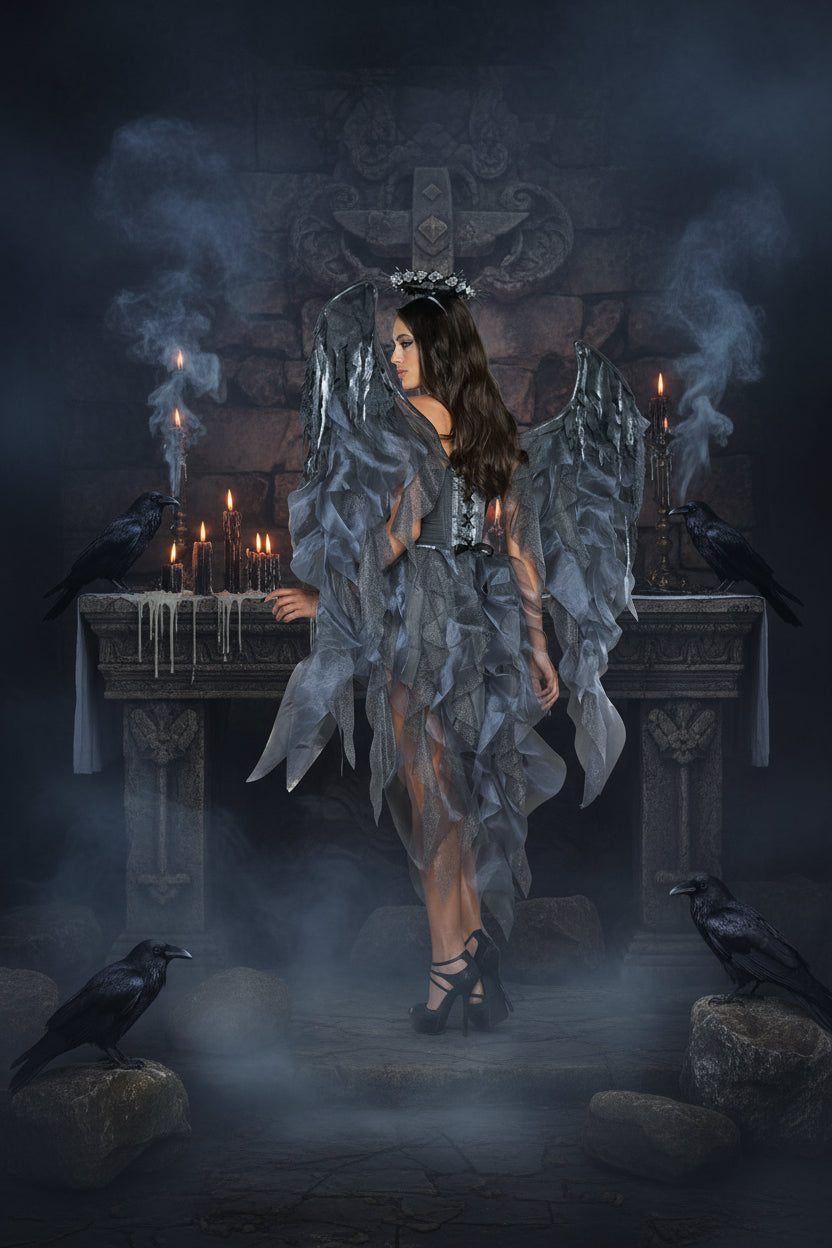 New Dark Angel Costume for Halloween Role Play Sorceress Sanctuary