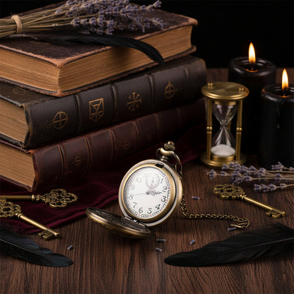 Large Copper Pocket Watch with Tourbillon & Moon Phase Sorceress Sanctuary