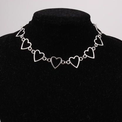 Gothic Metal Hollow Heart Necklace for Women