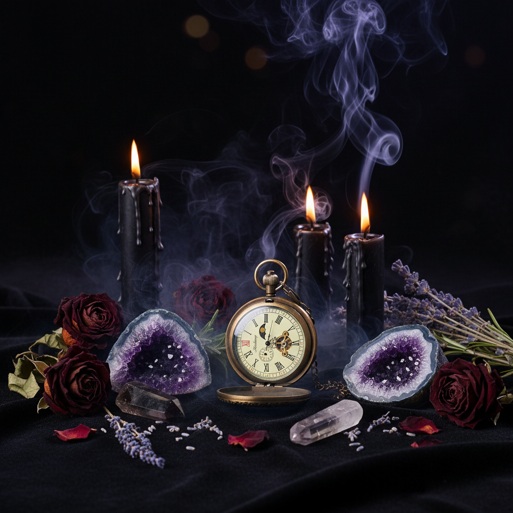 Luxury Vintage Large Brass Mechanical Pocket Watch Sorceress Sanctuary