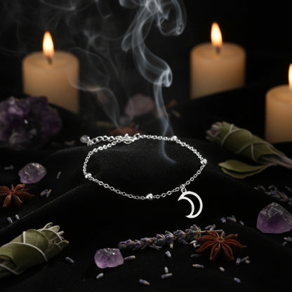 925 Sterling Silver Women's Fashion Moon Bracelet Sorceress Sanctuary