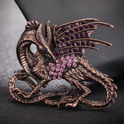 Dragon Rhinestone Brooch