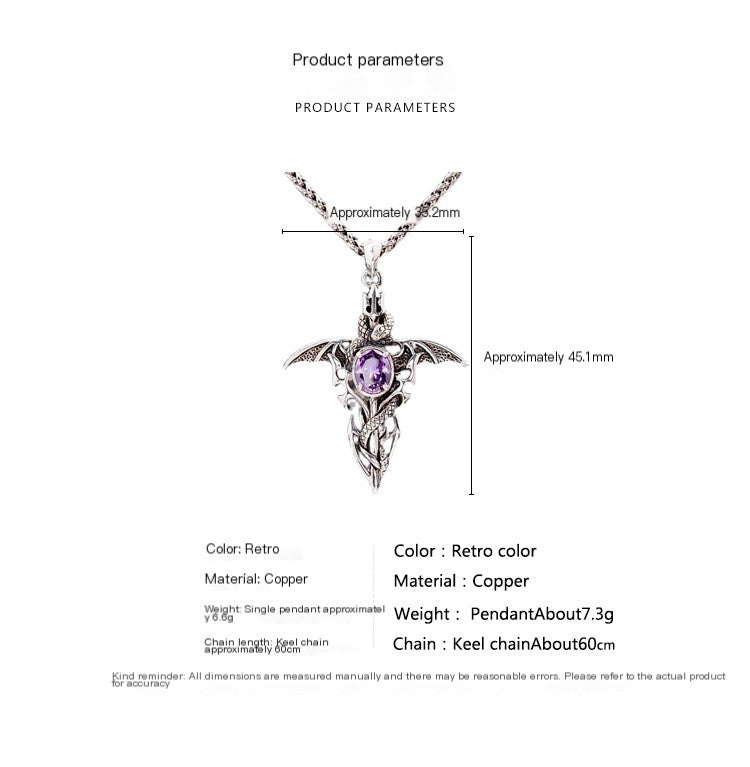 Demon Sword Amethyst Necklace