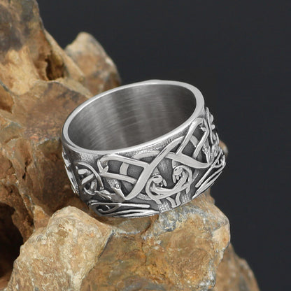 Nordic Wolf Celtic Ring
