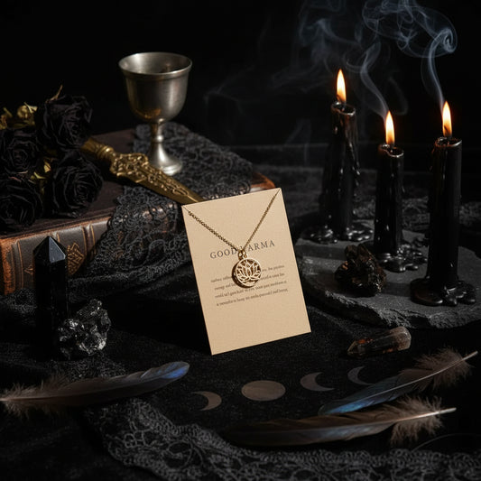 Abundance Karma Necklace - Sorceress Sanctuary Gold have card-Gold card