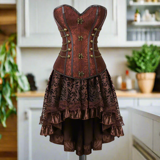 Vintage Corset Two-Piece Set