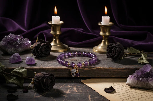 Amethyst Cat Bracelet - Sorceress Sanctuary Purple