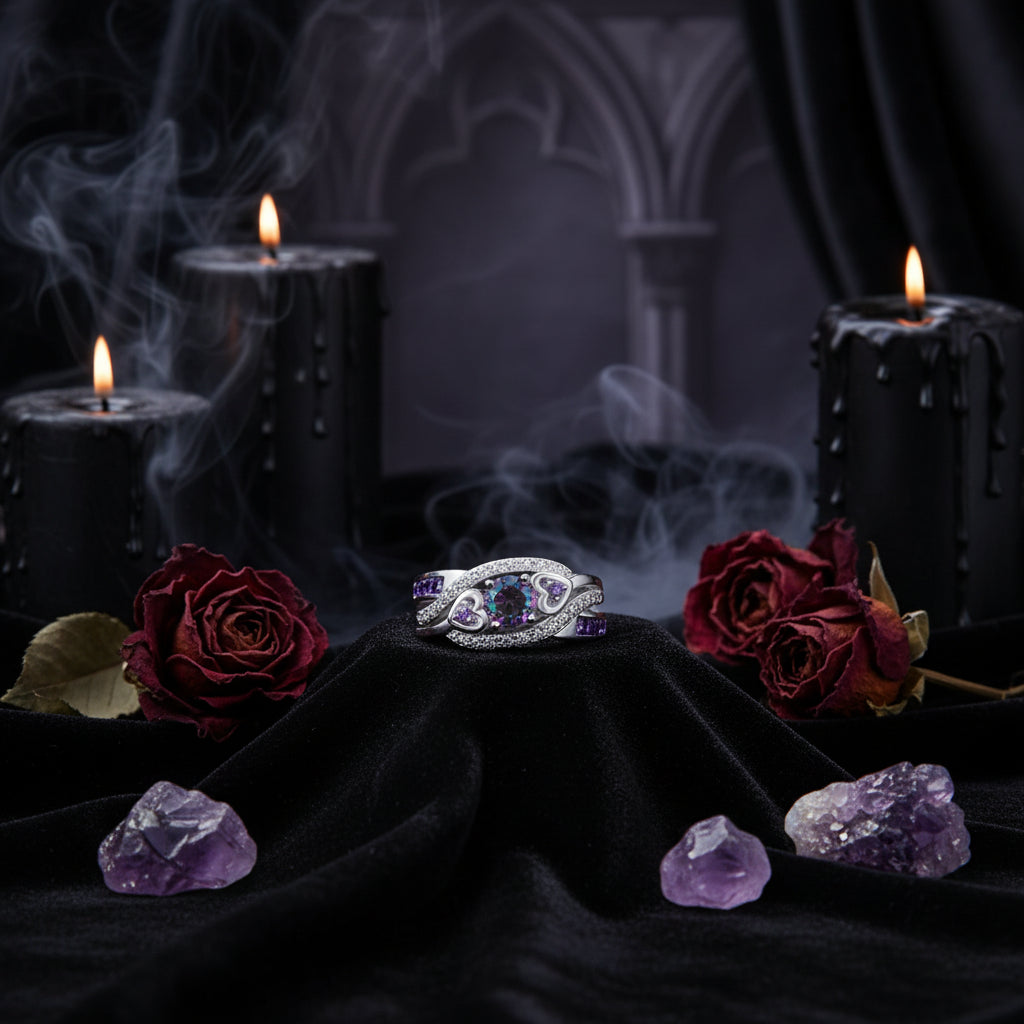 Amethyst Love Ring - Sorceress Sanctuary Purple / 6-Purple / 7-Purple / 8-Purple / 9-Purple / 10