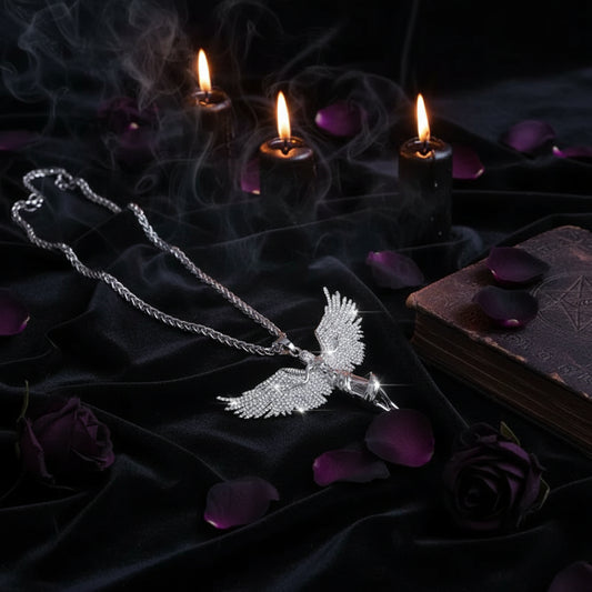 Angel Crystal Necklace - Sorceress Sanctuary Gold-Silver