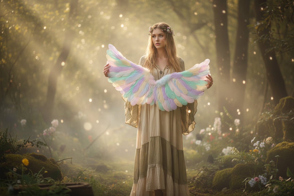 Angel Feather Wings - Sorceress Sanctuary Colorful / S-Colorful / M-Colorful / L