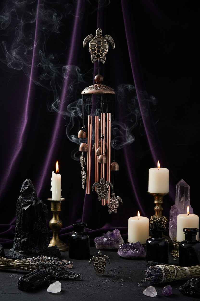 Animal Wind Chimes - Sorceress Sanctuary Black Turtle / 33 Inch-Flamingo Wind Chimes / 33 Inch-Magpie Wind Chimes / 33 Inch-Hummingbird Aeolian Bells / 33 Inch-Turtle Wind Chimes / 33 Inch
