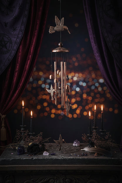Animal Wind Chimes - Sorceress Sanctuary Black Turtle / 33 Inch-Flamingo Wind Chimes / 33 Inch-Magpie Wind Chimes / 33 Inch-Hummingbird Aeolian Bells / 33 Inch-Turtle Wind Chimes / 33 Inch
