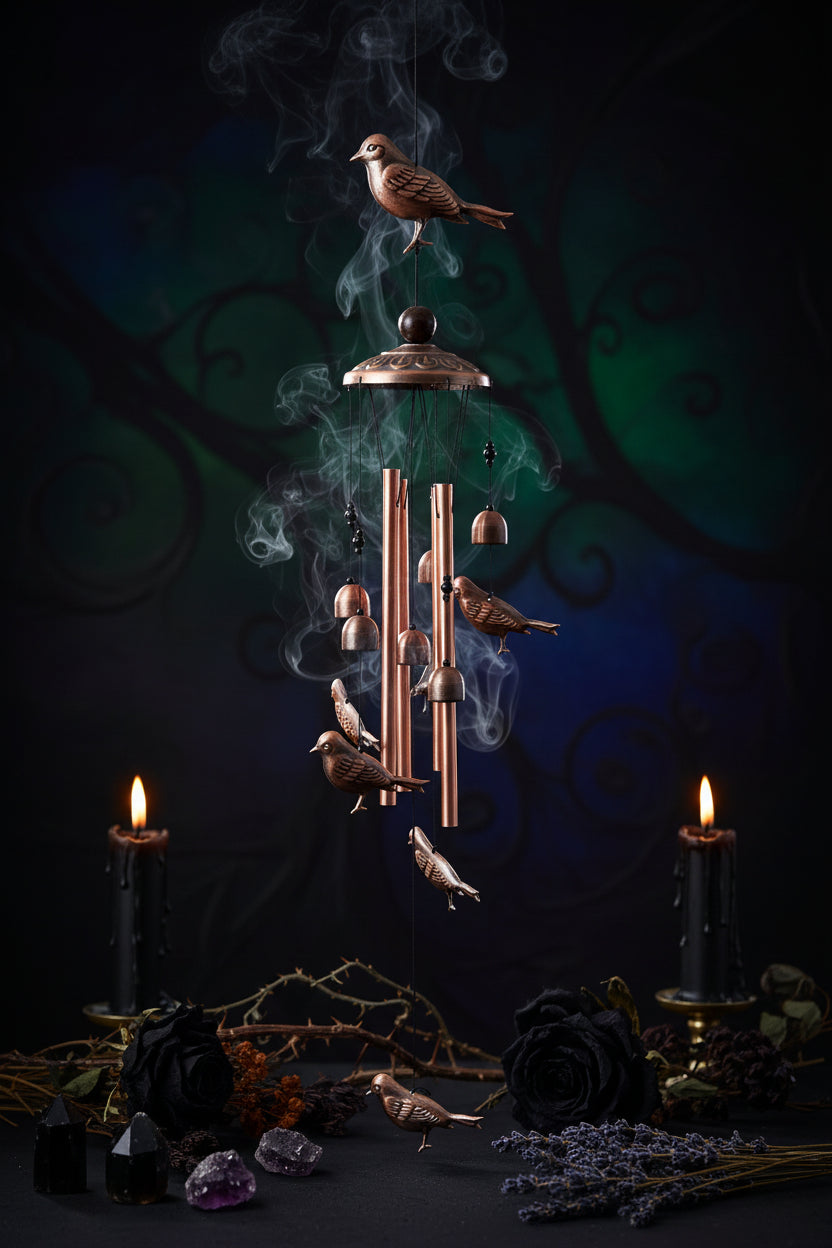 Animal Wind Chimes - Sorceress Sanctuary Black Turtle / 33 Inch-Flamingo Wind Chimes / 33 Inch-Magpie Wind Chimes / 33 Inch-Hummingbird Aeolian Bells / 33 Inch-Turtle Wind Chimes / 33 Inch