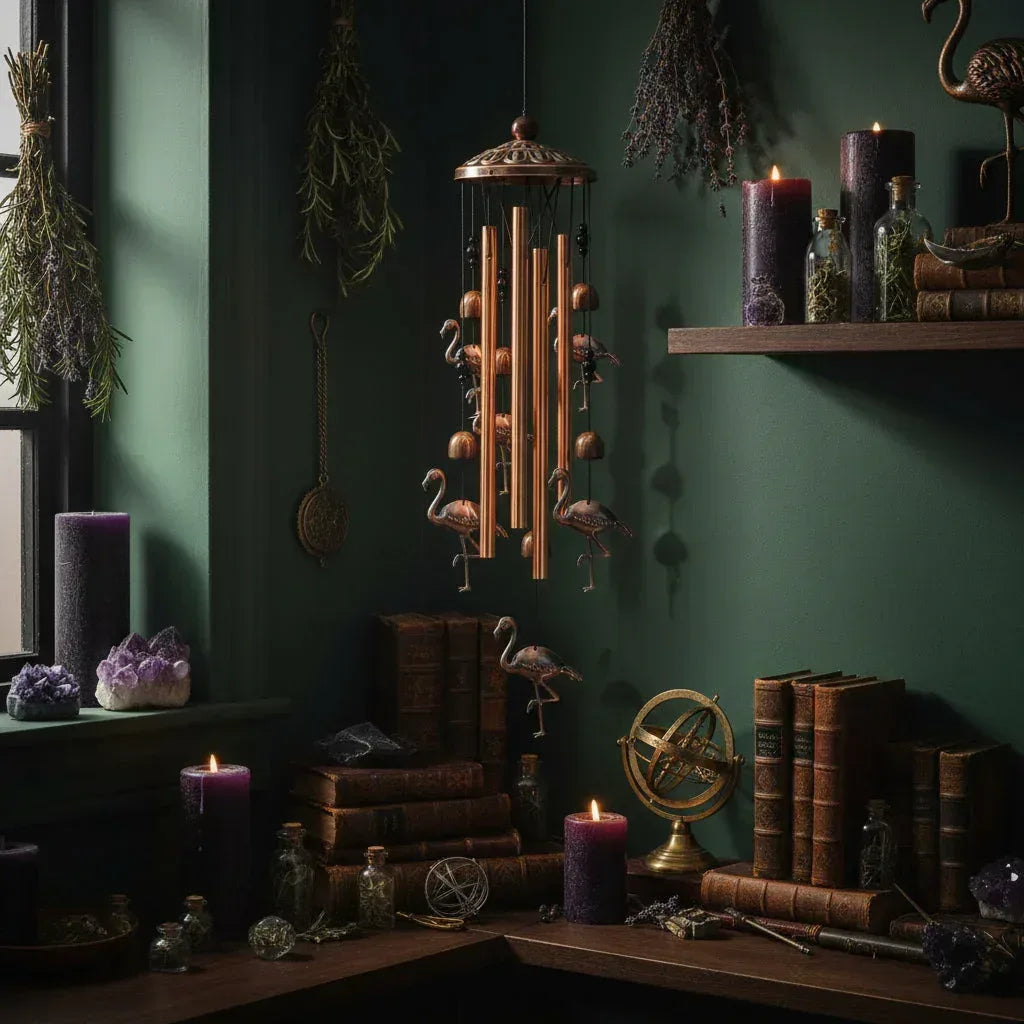 Animal Wind Chimes - Sorceress Sanctuary Black Turtle / 33 Inch-Flamingo Wind Chimes / 33 Inch-Magpie Wind Chimes / 33 Inch-Hummingbird Aeolian Bells / 33 Inch-Turtle Wind Chimes / 33 Inch