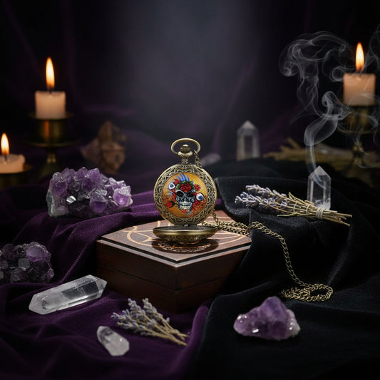 Antique Skull Watch - Sorceress Sanctuary Bronze