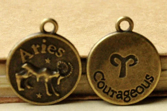 Antique Zodiac Pendant - Sorceress Sanctuary Copper / Leo-Copper / Libra-Copper / Aries-Copper / Taurus-Copper / Capricornus