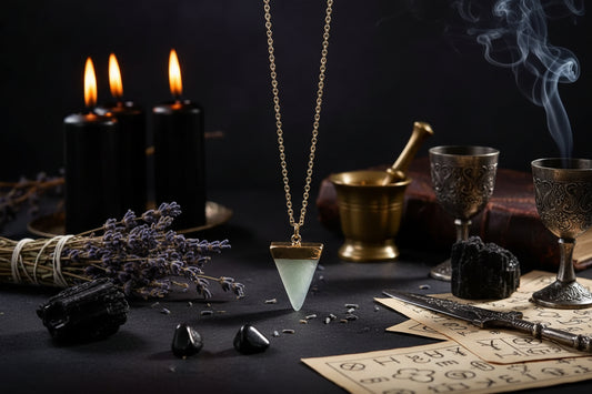 Arcane Triad Necklace - Sorceress Sanctuary green-Pink-black