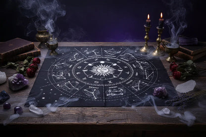 Astrology Tarot Cloth - Sorceress Sanctuary Black-Purple