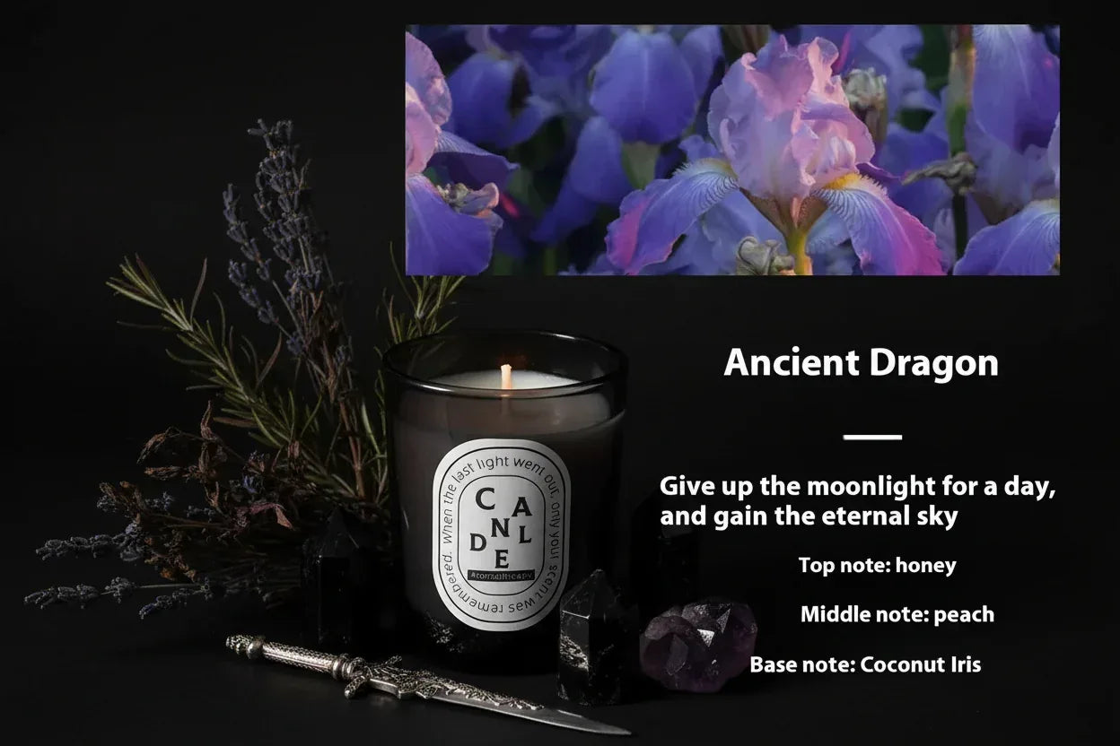 Aura Candles - Sorceress Sanctuary Cologne Fragrance Gray-Darjeeling Tea Green-Ebony Sandalwood Amber-Freesia Bright Black-Gardenia Bright Black