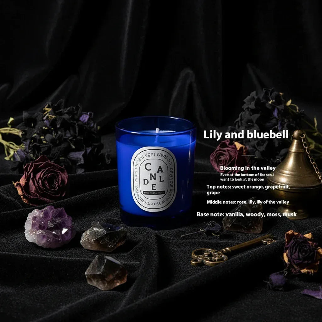Aura Candles - Sorceress Sanctuary Cologne Fragrance Gray-Darjeeling Tea Green-Ebony Sandalwood Amber-Freesia Bright Black-Gardenia Bright Black